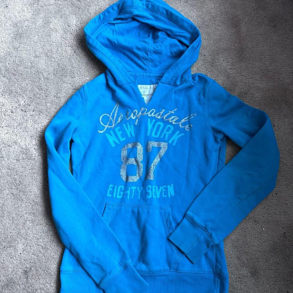 Blue Aeropostale hoodie XS‎  Good condition no stains or holes y2k